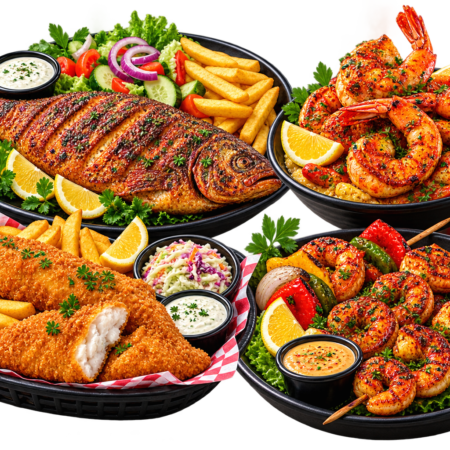 Fish and shrimps