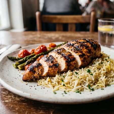 Grilled chicken with rice