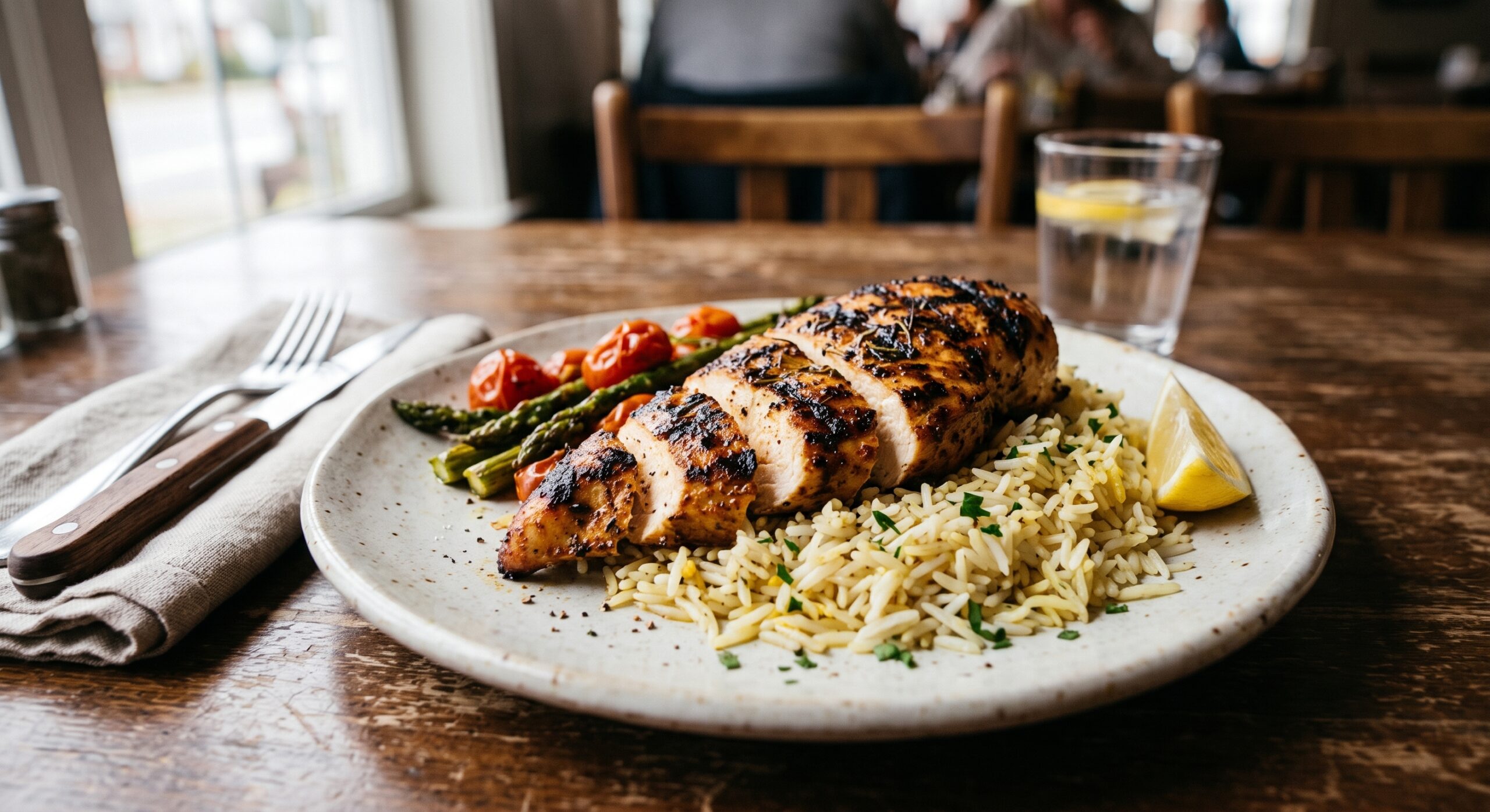 Grilled chicken with rice